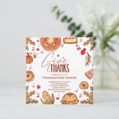 Geef Bedankt handgetekende Thanksgiving Kaart (Staand voorkant)