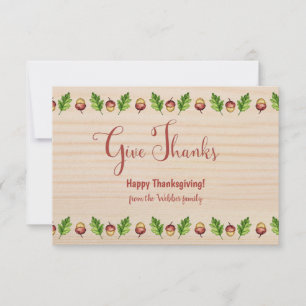 Geef Bedankt Happy Thanksgiving Eikels Custom Kaart