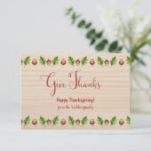 Geef Bedankt Happy Thanksgiving Eikels Custom Kaart (Staand voorkant)