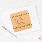 Geef Bedankt Happy Thanksgiving  Vierkante Sticker (Envelop)