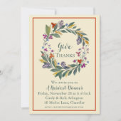 Geef Bedankt Harvest Wreath Invitation Kaart (Voorkant)