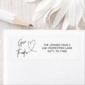 Geef Bedankt Heart Thanksgiving Envelope Labels (Insitu)