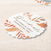 Geef Bedankt Herfst bladeren rustieke Thanksgiving Kartonnen Onderzetters (Gekanteld)