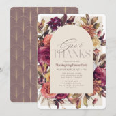 Geef Bedankt Herfst Bloemenboog Thanksgiving Kaart (Voorkant / Achterkant)