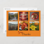 Geef Bedankt (Herfst Collage) Briefkaart (Voorkant / Achterkant)