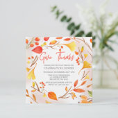 Geef Bedankt Herfst Foliage Thanksgiving Diner Kaart (Staand voorkant)