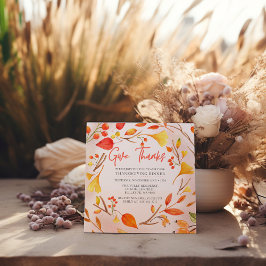 Geef Bedankt Herfst Foliage Thanksgiving Diner Kaart