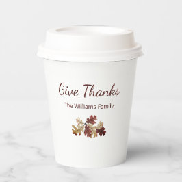 Geef Bedankt Herfst Foliage Thanksgiving Open Huis Papieren Bekers