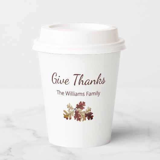 Geef Bedankt Herfst Foliage Thanksgiving Open Huis Papieren Bekers (Voorkant)