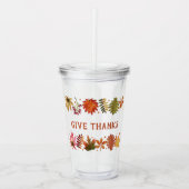 Geef Bedankt Herfst Herfst bladeren Thanksgiving Acryl Drinkbeker (Voorkant)