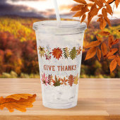 Geef Bedankt Herfst Herfst bladeren Thanksgiving Acryl Drinkbeker