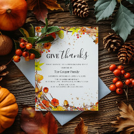 Geef Bedankt Herfst Herfst Thanksgiving Diner Kaart