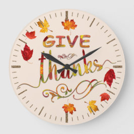 Geef Bedankt Herfst Rustic Thanksgiving Monogram Grote Klok