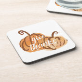 Geef Bedankt Herfst Waterverf Pompoen Thanksgiving Bier Onderzetter (Linkerzijde)