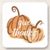 Geef Bedankt Herfst Waterverf Pompoen Thanksgiving Bier Onderzetter (Voorkant)