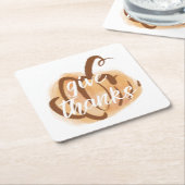 Geef Bedankt Herfst Waterverf Pompoen Thanksgiving Kartonnen Onderzetters (Schuin)