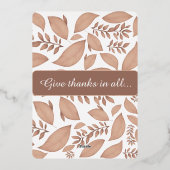 Geef bedankt Herfstbladeren Folie Uitnodiging (Achterkant)