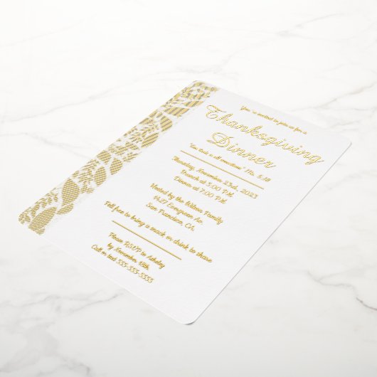 Geef bedankt Herfstbladeren Folie Uitnodiging (Gedraaid)