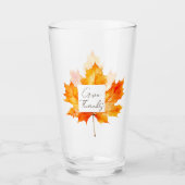 Geef Bedankt Herfstbladeren Thanksgiving Glas (Voorkant)