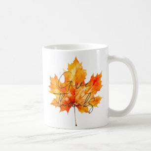 Geef Bedankt Herfstbladeren Thanksgiving Koffiemok