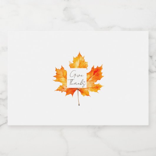 Geef Bedankt Herfstbladeren Thanksgiving Likeurfles Etiket (Enkel label)