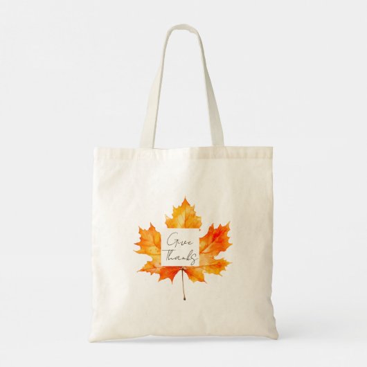 Geef Bedankt Herfstbladeren Thanksgiving Tote Bag (Achterkant)