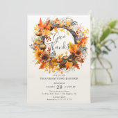 Geef bedankt herfstkrans Thanksgiving Kaart (Staand voorkant)