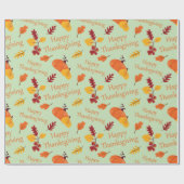 Geef Bedankt Herfstpompoenen & Herfstbladeren Naad Cadeaupapier (Vlak)