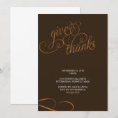 geef bedankt {het diner van de Thanksgiving uitnod Kaart (Voorkant / Achterkant)