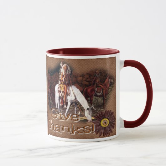 Geef bedankt indiaanse koffie-mok mok (Rechts)