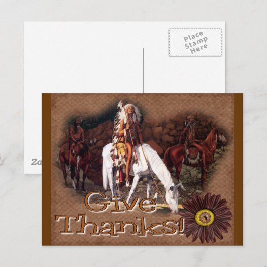 geef bedankt Indiër Feestdagenkaart (Voorkant / Achterkant)