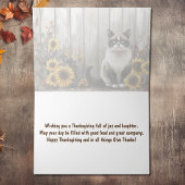 Geef Bedankt Kat en Zonnebloemen Grappige Thanksgi Feestdagen Kaart