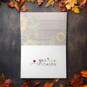 Geef Bedankt kat en zonnebloemen op de herfst van  Feestdagen Kaart