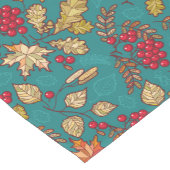 Geef Bedankt Leaves Patroon op Blauwe Thanksgiving Korte Tafelloper (Hoek)