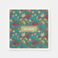 Geef Bedankt Leaves Patroon op Blauwe Thanksgiving