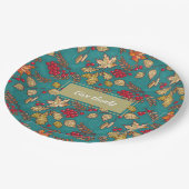 Geef Bedankt Leaves Pattern Country Thanksgiving Papieren Bordje (Gekanteld)