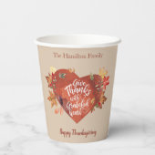 Geef Bedankt met dankbare Thanksgiving Papieren Bekers (Achterkant)