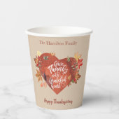 Geef Bedankt met dankbare Thanksgiving Papieren Bekers (Voorkant)
