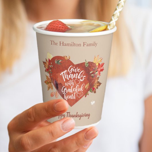Geef Bedankt met dankbare Thanksgiving Papieren Bekers