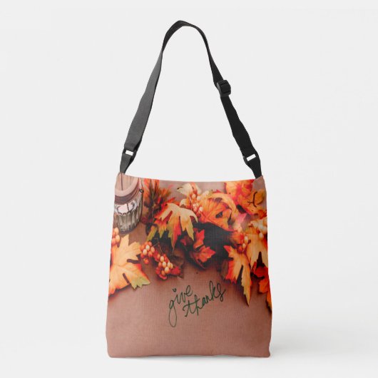 Geef Bedankt met de Thanksgiving van de Valsblad Crossbody Tas (Achterkant)