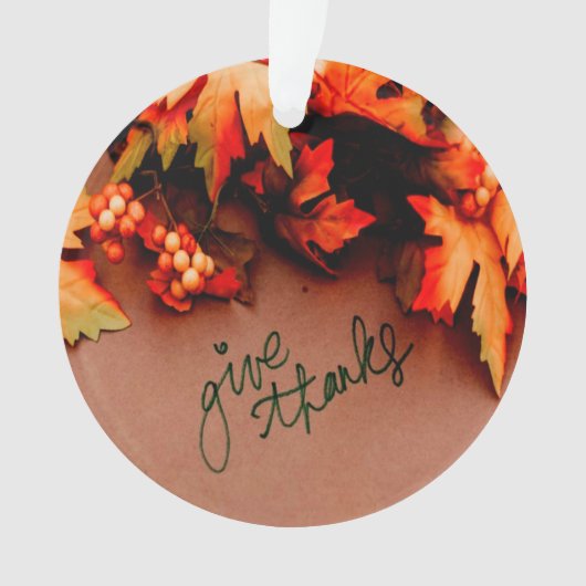 Geef Bedankt met de Thanksgiving van de Valsblad Ornament (voorkant)
