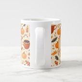 Geef Bedankt met een dankbare hartval bladeren Grote Koffiekop (Achterkant)