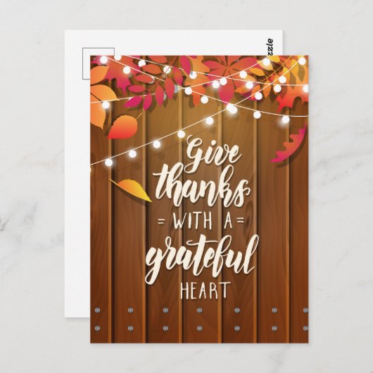 Geef Bedankt met een Grateful Heart Briefkaart (Voorkant / Achterkant)