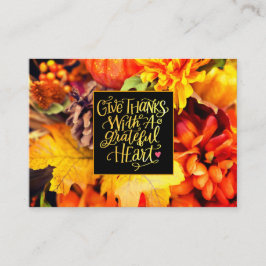 Geef Bedankt met een Grateful Heart Herfst Flowers Visitekaartje