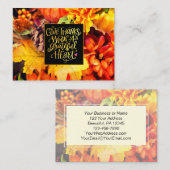 Geef Bedankt met een Grateful Heart Herfst Flowers Visitekaartje (Voorkant / Achterkant)