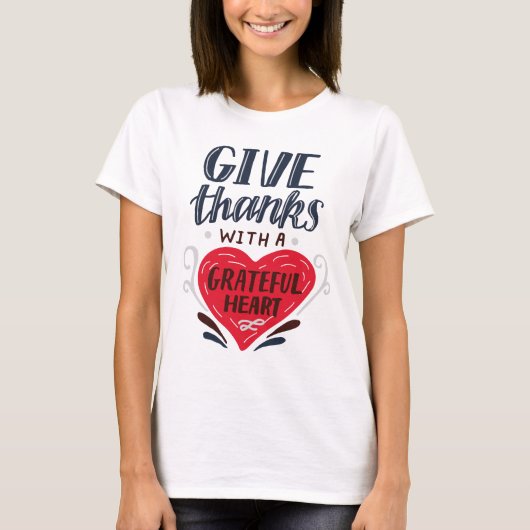 Geef Bedankt met een Grateful Heart T-shirt (Voorkant)
