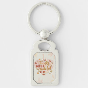 Geef Bedankt met een Grateful Heart Typografie Sleutelhanger