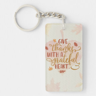 Geef Bedankt met een Grateful Heart Typografie Sleutelhanger