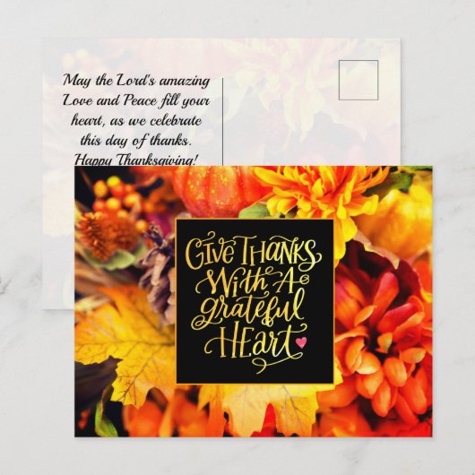 Geef Bedankt met een schitterende Thanksgiving Briefkaart (Voorkant / Achterkant)