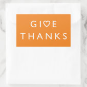 Geef bedankt met je hart, Thanksgiving bericht Rechthoekige Sticker (Tas)